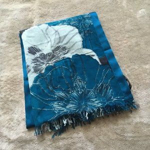 Banana Republic blue and white floral scarf
